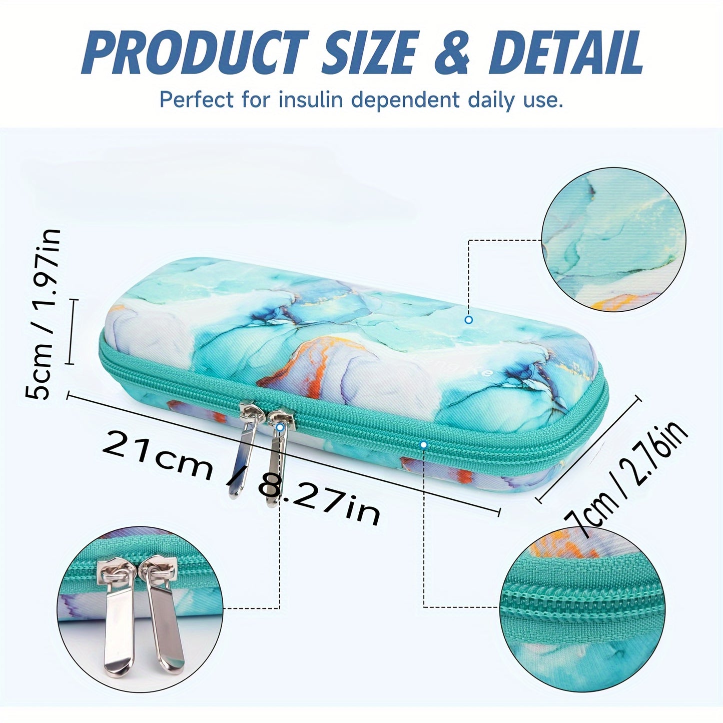 2 Gel Packs Travel-Friendly Insulin Cooler Case - Durable Nylon Diabetic Medication Carrier for Outdoor & Sports
