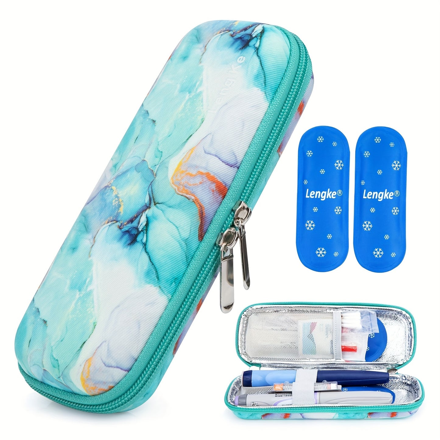 2 Gel Packs Travel-Friendly Insulin Cooler Case - Durable Nylon Diabetic Medication Carrier for Outdoor & Sports