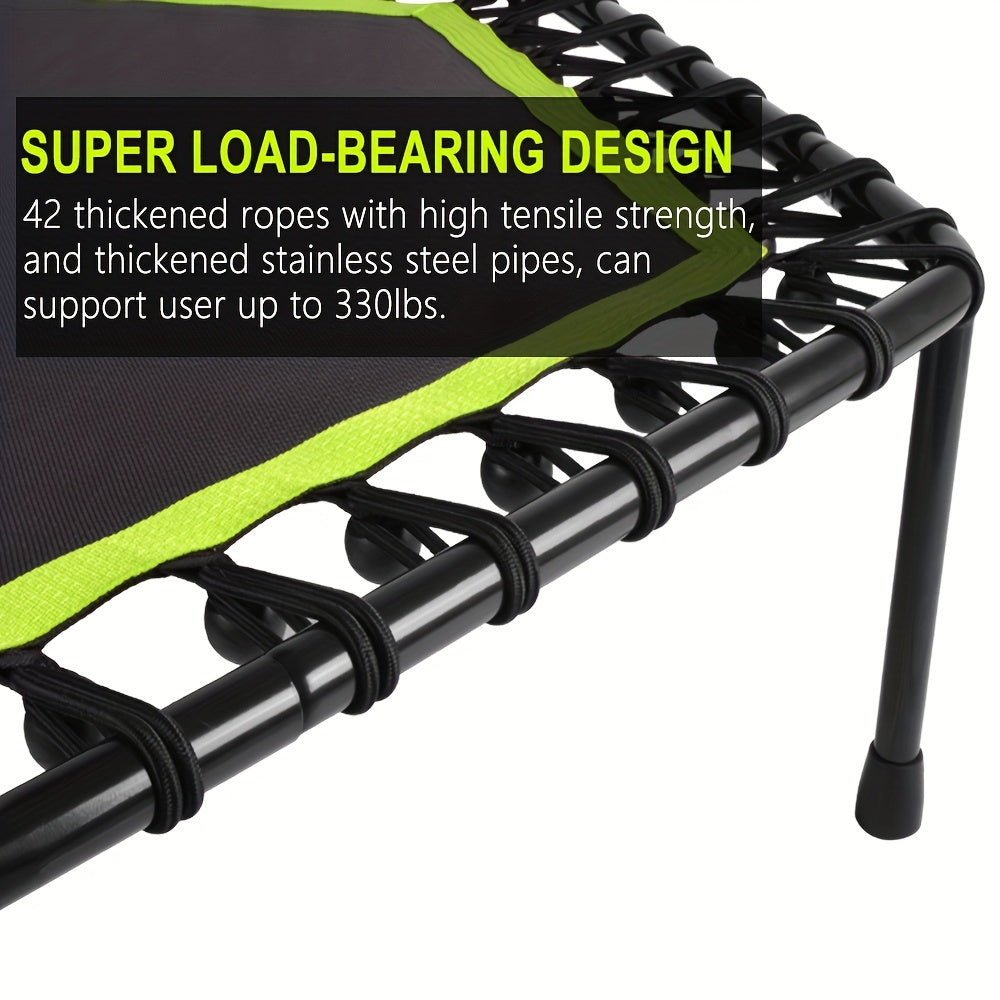 ONETWOFIT 1pc 48" Mini Trampoline With Adjustable Handle Bar, Fitness Trampoline For Workout
