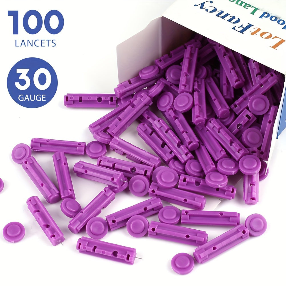 LotFancy 100Pcs Lancets for Blood Testing 30 Gauge Twist Top Lancets for Glucose Diabetes Testing Disposable Blood Sugar Test