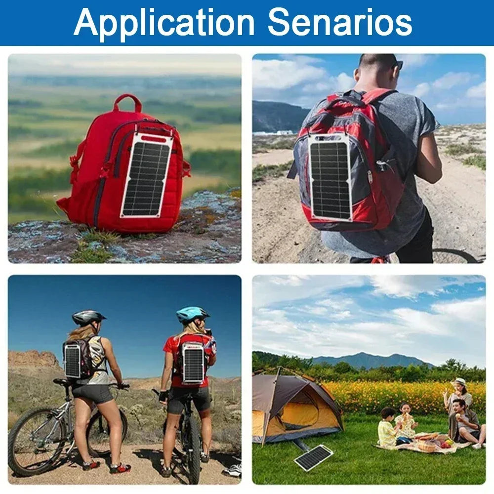 Sunpower Portable 5V 35WSolar Panel with USB Safe Stabilize Charger for Phone Power Bank Outdoor Camping Home RV Gift Use