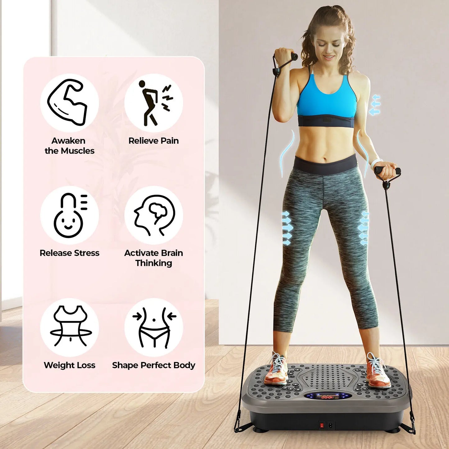 Vibration Plate Exercise Machine, Vibration Plate for Lymphatic Drainage, Whole Body Workout Vibrate Fitness Platform