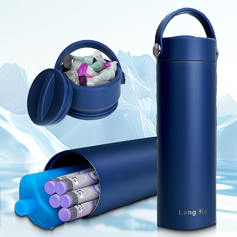 Diabetes Insulin Pen and Supplies Travel Case with TSA-Approved Ice Pack - Portable Medication Cooler Bag for Diabetic Organizing, Sturdy Zippered Pouch with Multiple Cooling Chambers