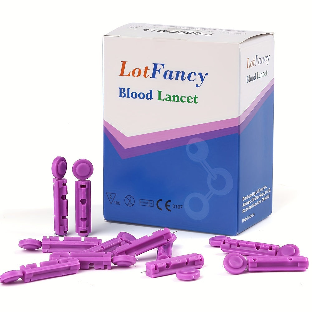 LotFancy 100Pcs Lancets for Blood Testing 30 Gauge Twist Top Lancets for Glucose Diabetes Testing Disposable Blood Sugar Test