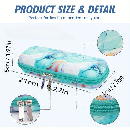2 Gel Packs Travel-Friendly Insulin Cooler Case - Durable Nylon Diabetic Medication Carrier for Outdoor & Sports