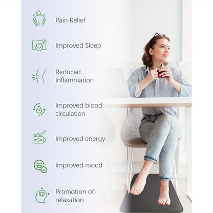 Grounding Mat, 13 x 23.6inch Earthing Mat Grounding Pad for Desk for Improves Sleep, Enhanced Circulation, Reduces Inflammation, Pain, and Anxiety