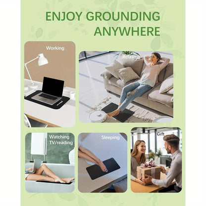 Grounding Mat, 13 x 23.6inch Earthing Mat Grounding Pad for Desk for Improves Sleep, Enhanced Circulation, Reduces Inflammation, Pain, and Anxiety