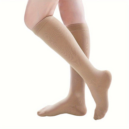20-30mmHg Medical Compression Socks for Men and Women, Closed toe Stockings Nursing Knee High Wide Calf Socks Improve Circulation and Aid in Recovery
