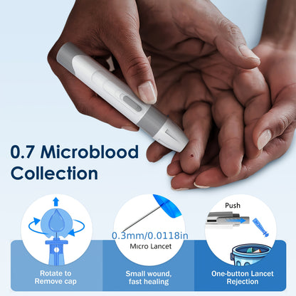 LinkSun Blood Glucose Meter Kit Includes Meter, 100 Test Strips, 100 Lancets, And Lancing Device, Easy-to-Use One-Touch Testing Diabetes Care Kit for Home Diabetes Care