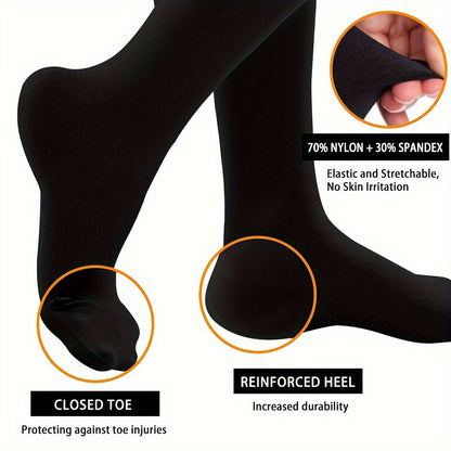 20-30mmHg Medical Compression Socks for Men and Women, Closed toe Stockings Nursing Knee High Wide Calf Socks Improve Circulation and Aid in Recovery