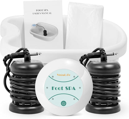 Ionic Foot Bath Detox Machine with Bag, Portable Foot Detox Machine, Ionic Foot Spa Ion Cleanse for Home Beauty Salon Spa with Arrays, 100 Liners