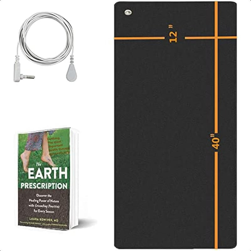 Grounding Pad for Improved Sleep Reduced Anxiety Pain and Inflammation Headache Relief Pain Relief Skin Health Anti-Aging Energy Recovery. Grounding Mat Reduces Stress 40'' x 12'' Black