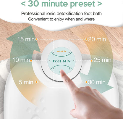 Ionic Foot Bath Detox Machine with Bag, Portable Foot Detox Machine, Ionic Foot Spa Ion Cleanse for Home Beauty Salon Spa with Arrays, 100 Liners