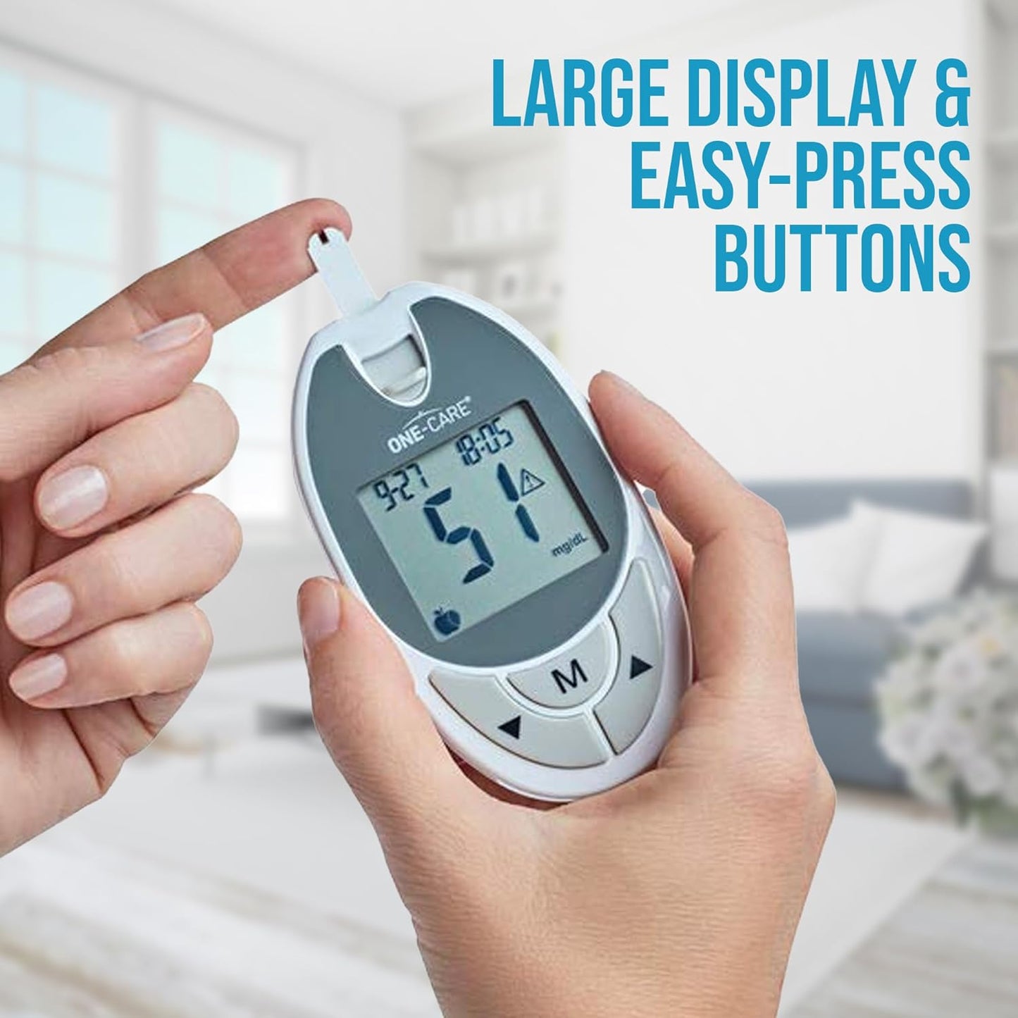 Glucose Monitoring System with Glucometer, 10 Test Strips, Lancing Device, 10 Lancets, and Carrying Case -Blood Sugar Testing Kit for Diabetes Patients, Complete Diabetic Self-Testing Kit with Meter, Strips, and Lancets for Fingerprick and Capillary Blood Testing