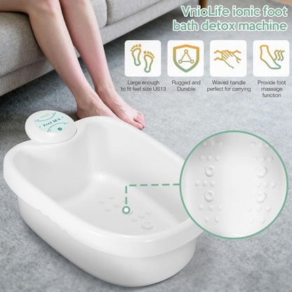 Ionic Foot Bath Detox Machine with Bag, Portable Foot Detox Machine, Ionic Foot Spa Ion Cleanse for Home Beauty Salon Spa with Arrays, 100 Liners