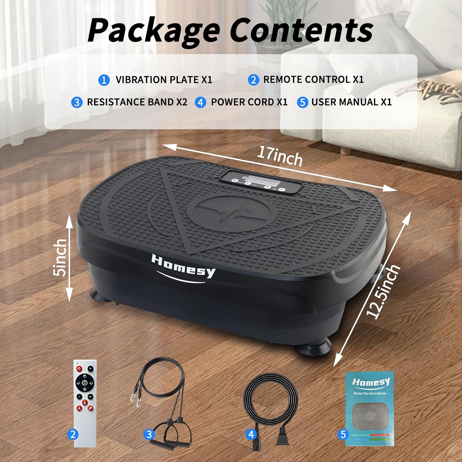 Vibration Plate Exercise Machine, Vibrating Plate for Lymphatic Drainage, Full Body Shake Platform Board for Home Fitness and Fat Burning, Sport Gym Equipment for Women Men