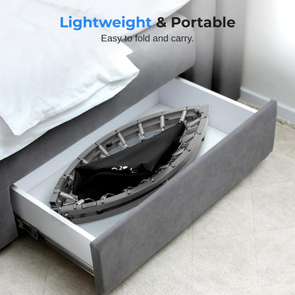 40" Foldable Mini Trampoline for Adults - Compact Fitness Rebounder with Adjustable Foam Handle, Exercise Trampoline with Max Load 330Lbs, Indoor/Garden Whole-Body Workout