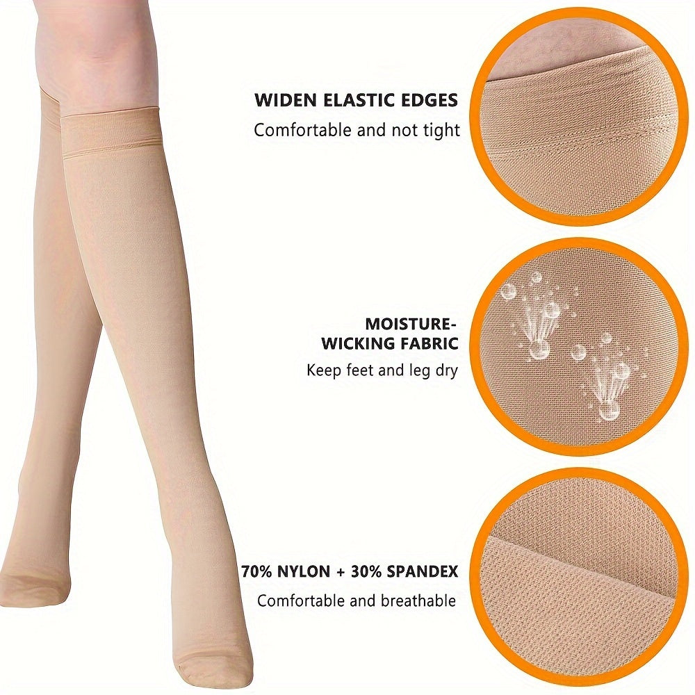 20-30mmHg Medical Compression Socks for Men and Women, Closed toe Stockings Nursing Knee High Wide Calf Socks Improve Circulation and Aid in Recovery