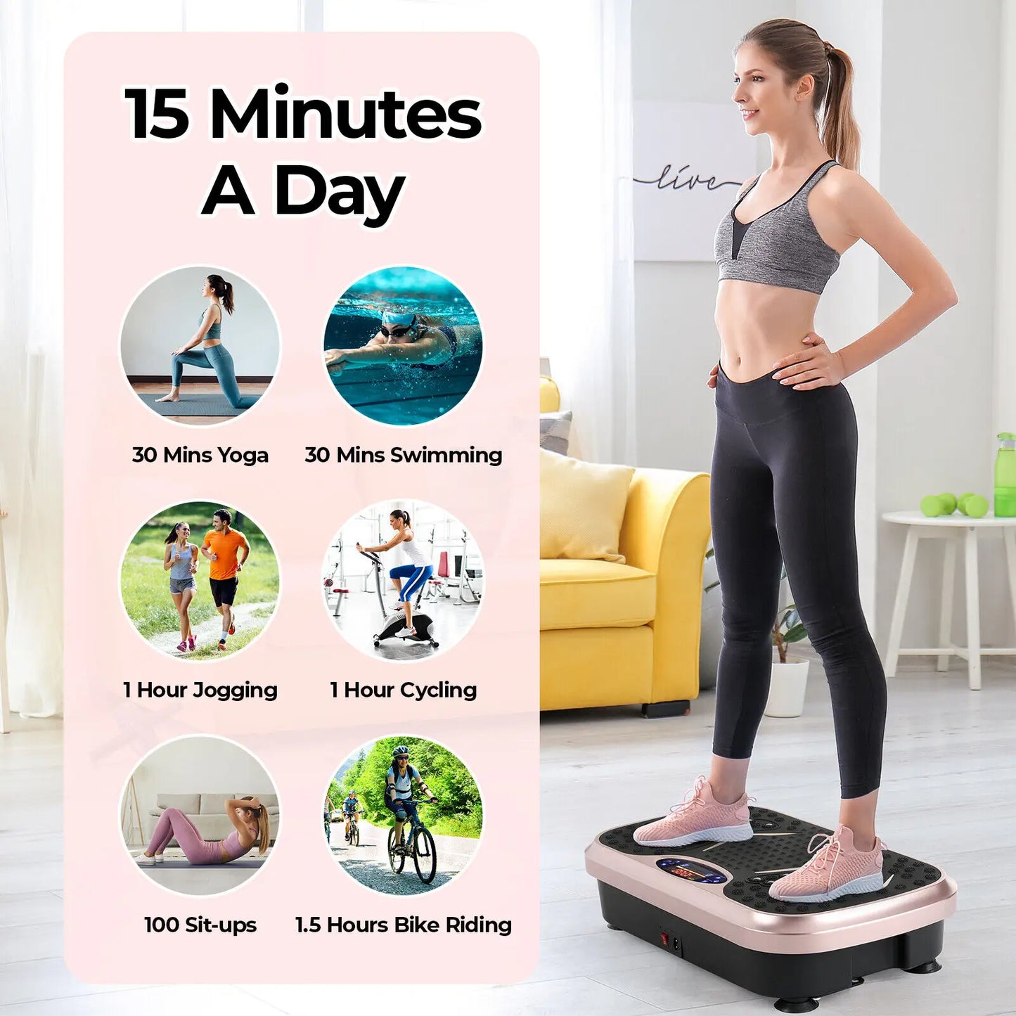 Vibration Plate Exercise Machine, Vibration Plate for Lymphatic Drainage, Whole Body Workout Vibrate Fitness Platform