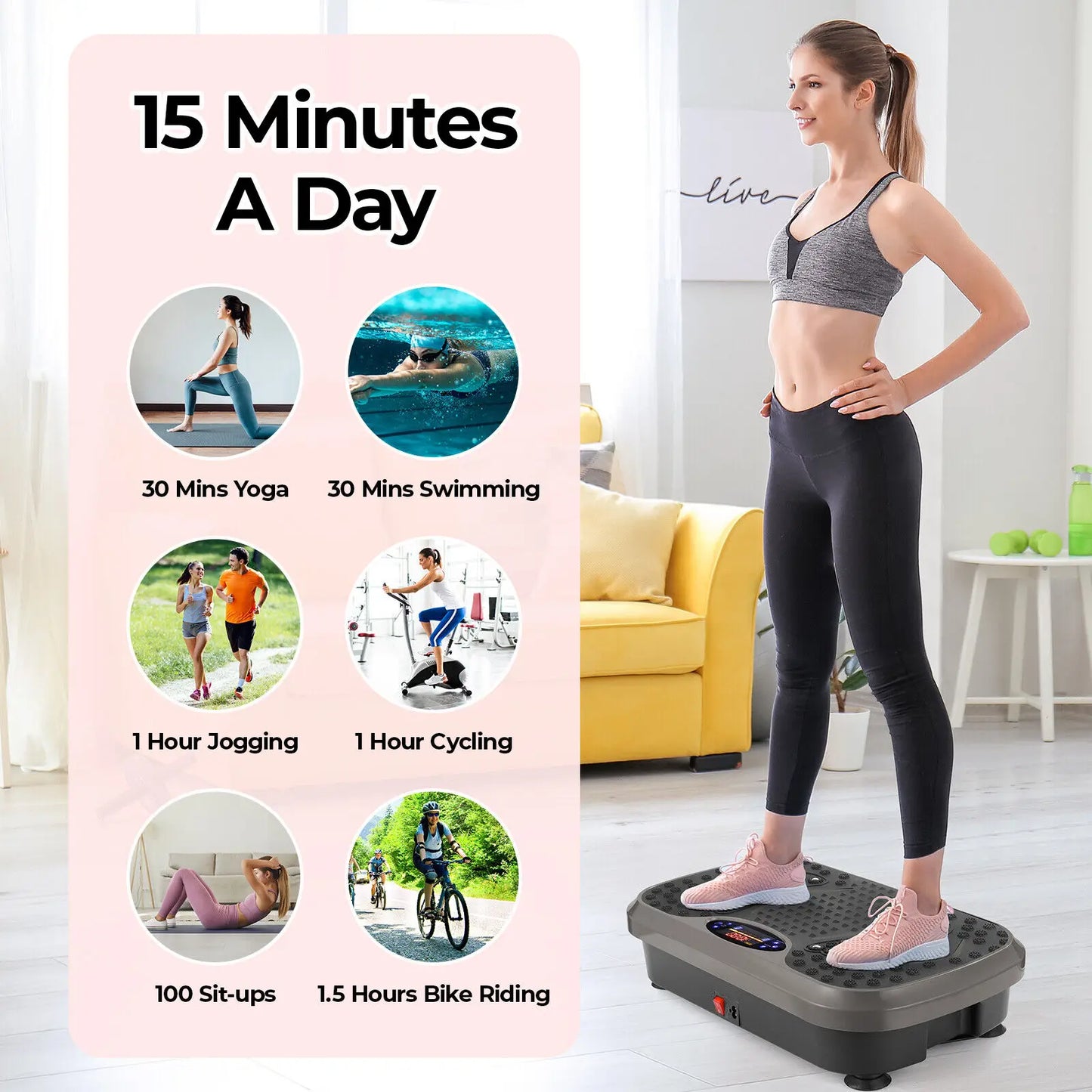 Vibration Plate Exercise Machine, Vibration Plate for Lymphatic Drainage, Whole Body Workout Vibrate Fitness Platform