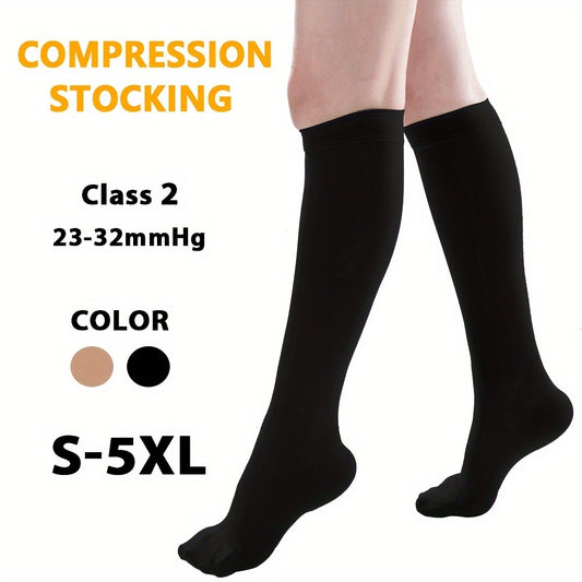 20-30mmHg Medical Compression Socks for Men and Women, Closed toe Stockings Nursing Knee High Wide Calf Socks Improve Circulation and Aid in Recovery
