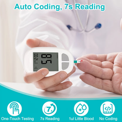Blood Sugar Monitor, Blood Glucose Monitoring Kit, Including 1 Blood Glucose Meter, 50 Test Tapes, 50 Needles And Puncture Devices, Large Screen Display | No Code | Home Diabetes Care Tools, Health Gift Set, The Best Gift For