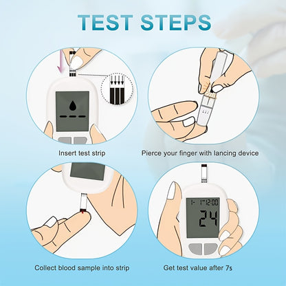 Blood Sugar Monitor, Blood Glucose Monitoring Kit, Including 1 Blood Glucose Meter, 50 Test Tapes, 50 Needles And Puncture Devices, Large Screen Display | No Code | Home Diabetes Care Tools, Health Gift Set, The Best Gift For